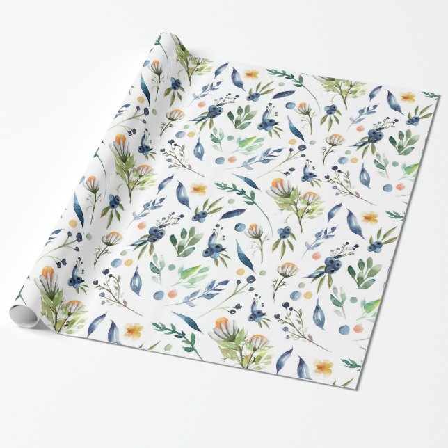 Papier Cadeau La camomille fleurit, floral, feuille, feuille, (Déroulé)