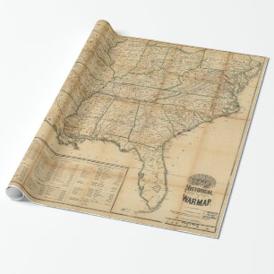 Papier Cadeau La carte historique de guerre civile (1862)