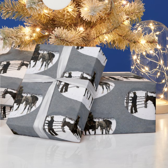 Papier Cadeau La chute du Cowboy 1895 Frédéric Remington (Vacances)