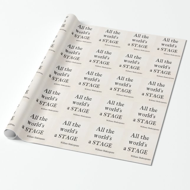 Papier Cadeau La citation de Shakespeare tout le monde est des (Déroulé)