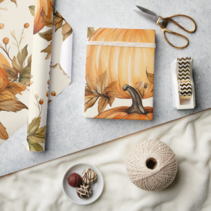 Papier Cadeau La citrouille orange est en route Baby Shower d'au