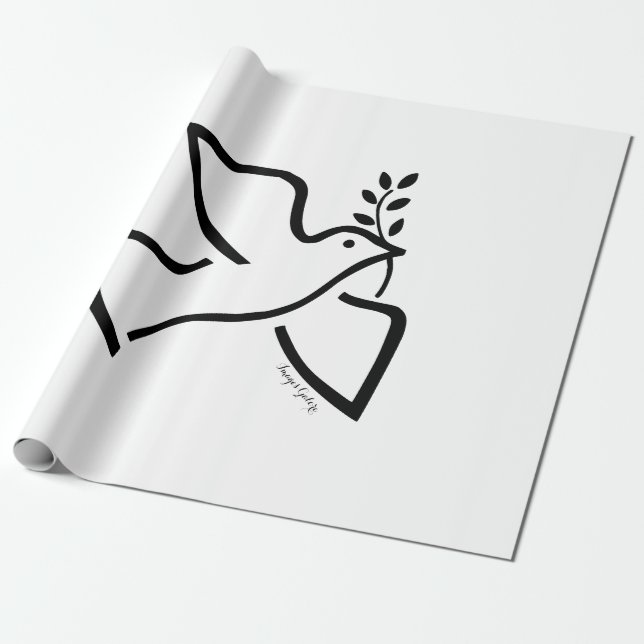 Papier Cadeau La colombe de la paix (Déroulé)