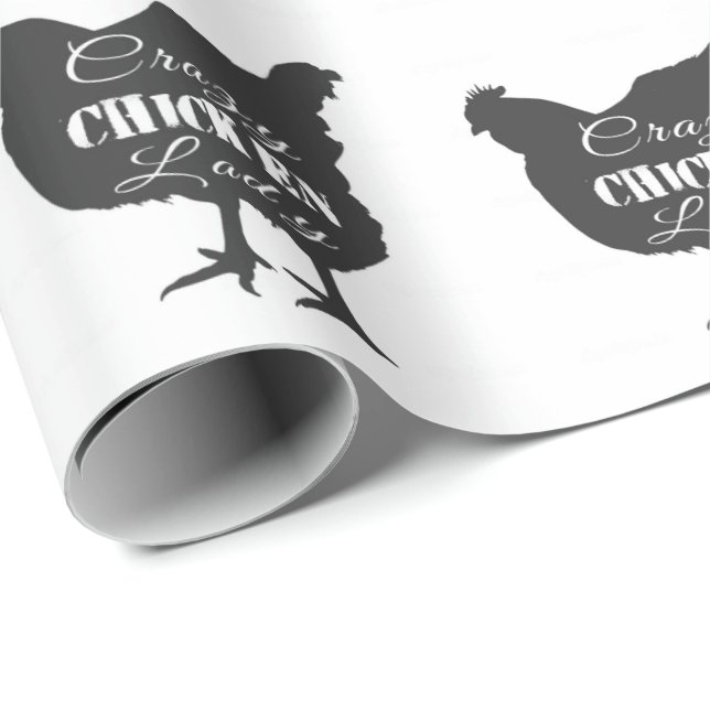 Papier Cadeau La dame folle du poulet (Coin rond)