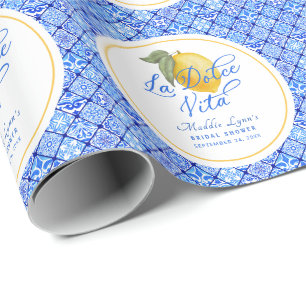 Papier Cadeau La Dolce Vita Fête de Mariage Personnalisée