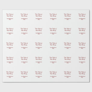 Papier Cadeau La femme de la fête nom de la soirée de célibatair