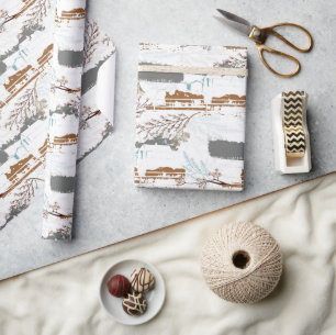 Papier Cadeau La ferme hivernale des Magnolias