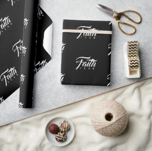 Papier Cadeau La foi au-dessus de la peur Noire