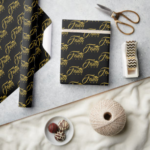 Papier Cadeau La foi sur la peur de l'or et du noir