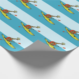 Papier Cadeau La Girafe en kayak de mer