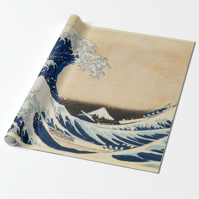 Papier Cadeau La Grande Vague au large de Kanagawa par Hokusai (Déroulé)