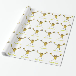 Papier Cadeau La Grenouille dansante de l'anniversaire Animaux a