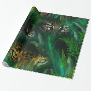 Papier Cadeau La jungle observe l'enveloppe de cadeau d'art