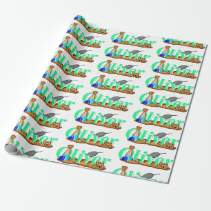 Papier Cadeau La loutre Oliver est à la plage