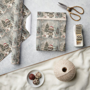 Papier Cadeau La magie festive de Père Noël en Afrique américain
