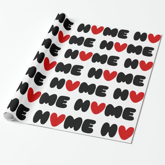 Papier Cadeau La Maison Est Là Où Le Coeur Est (Déroulé)