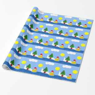 Papier Cadeau La nage de Noël de Rubber Ducky