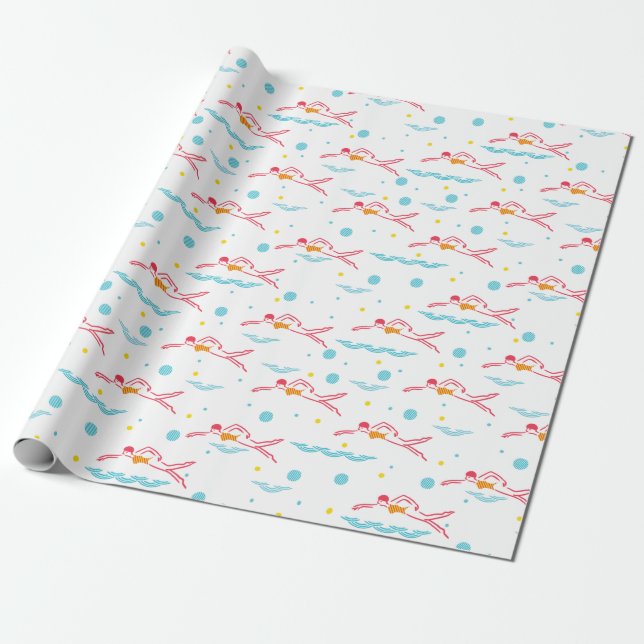 Papier Cadeau La natation me donne une grande satisfaction Motif (Déroulé)