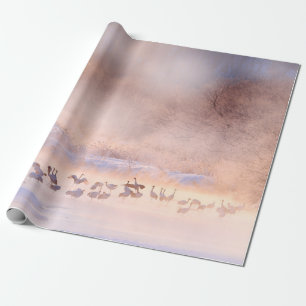 Papier Cadeau La nature hivernale japonaise. La faune, la nature