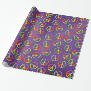 Papier Cadeau La paix de colorant de cravate se connecte le