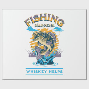 Papier Cadeau La pêche arrive. Le whisky aide!