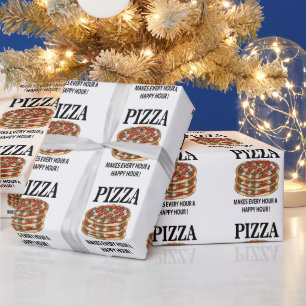 Papier Cadeau La pizza fait chaque heure une heure heureuse de p