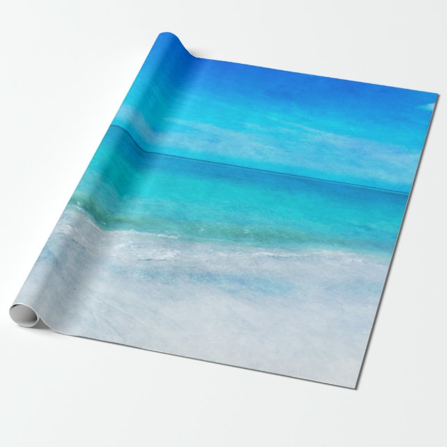 Papier Cadeau La plage côtière dans le bleu turquoise d'Aqua Tur (Déroulé)