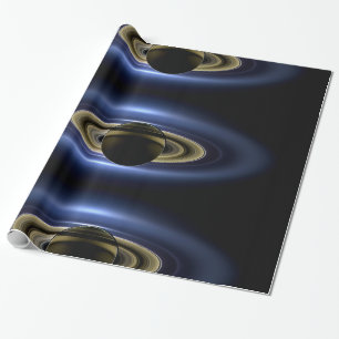 Papier Cadeau La planète Saturne devant le soleil