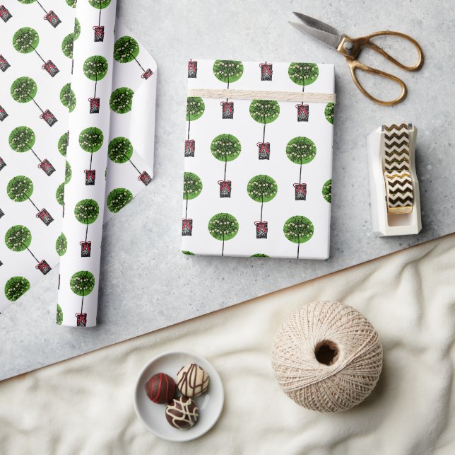Papier Cadeau La Porte de Noël Rouge (Artisanat)