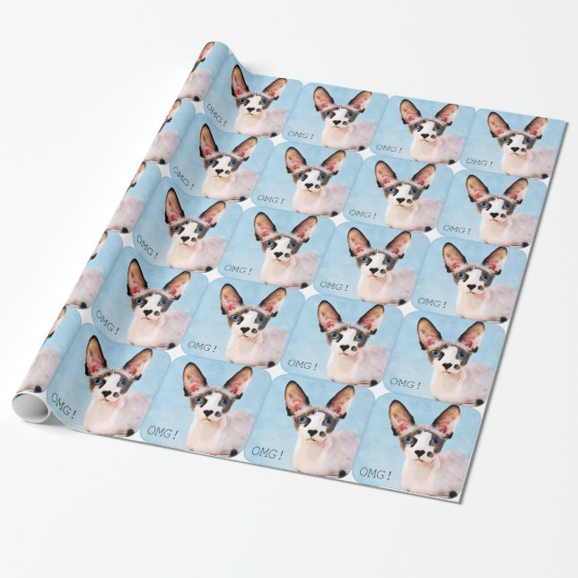 Papier Cadeau La ratière indique, "OMG ! " (Déroulé)