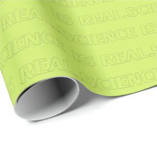 Papier Cadeau "La science est réelle" cadeau noir vert citron
