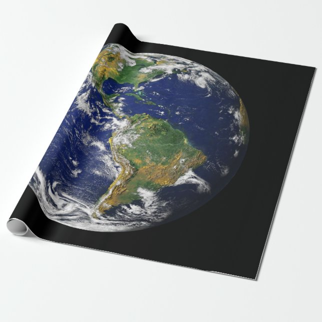 Papier Cadeau La TERRE de PLANÈTE du papier d'emballage mat de (Déroulé)