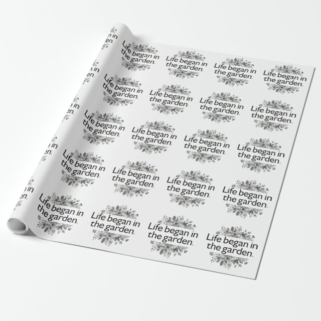 Papier Cadeau La vie commence dans le jardin (Déroulé)