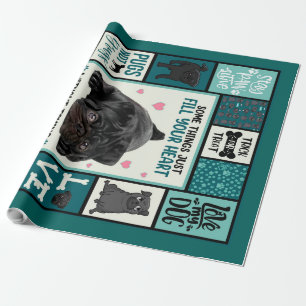 Papier Cadeau La Vie Est Meilleure Avec Les Chiens Carlin Couver