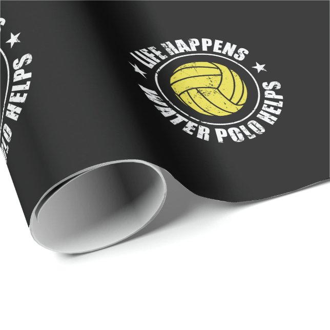 Papier Cadeau La vie se passe Water Polo aide Wasserball (Coin rond)