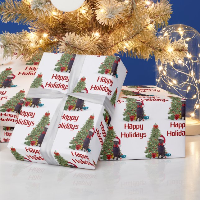 Papier Cadeau Laboratoire de chocolat Joyeuses vacances (Vacances)