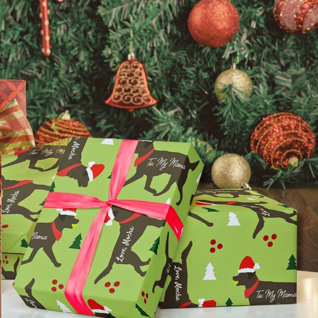 Papier Cadeau Laboratoire de chocolat Noël Customisé Ajouter le  (Chocolate Labs Customized Christmas Wrapping Paper )