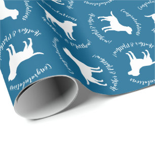 Papier Cadeau Labrador Chien Baby shower Blue Boy Lab