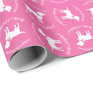 Papier Cadeau Labrador Chien Baby shower Rose Girl Lab