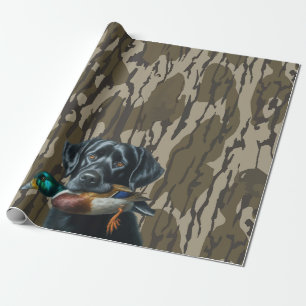 Papier Cadeau Labrador Retriever Camouflage de Fond de Plaine po
