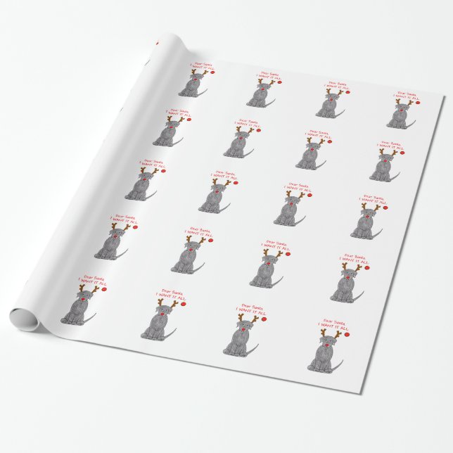 Papier Cadeau Labrador retriever cher Père Noël…. (Déroulé)