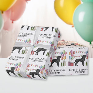 Papier Cadeau Labrador Retriever noir Lab Dog Anniversaire color