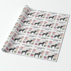 Papier Cadeau Labrador Retriever noir Lab Dog Anniversaire color