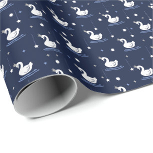 Papier Cadeau Lac Enchanted - Design Motif de cygne gracieux
