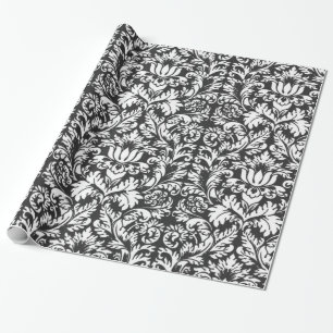 Papier Cadeau Lace noir blanc Damas Brocade