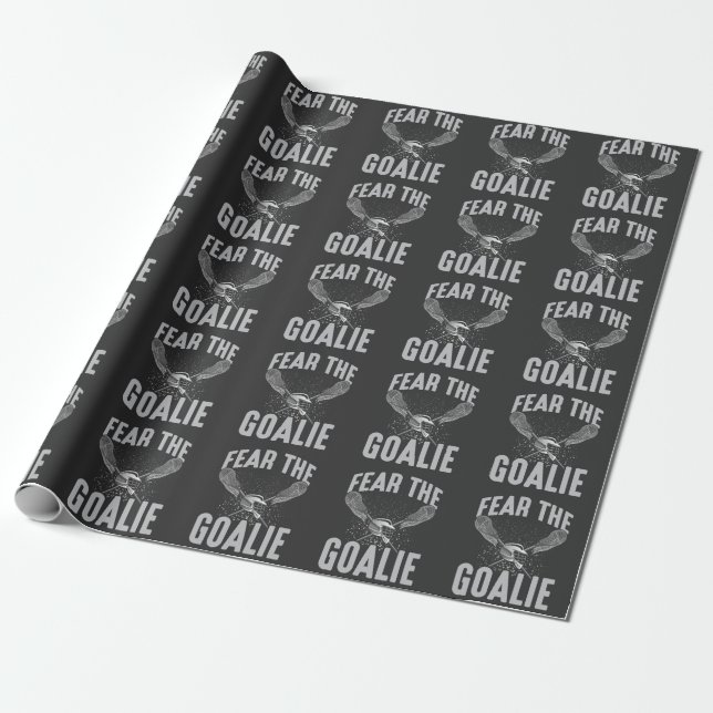 Papier Cadeau Lacrosse Joueur Lax Goalie Stick Helmet Sport Fun (Déroulé)