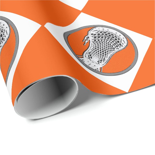 Papier Cadeau Lacrosse Poison orange (Coin rond)