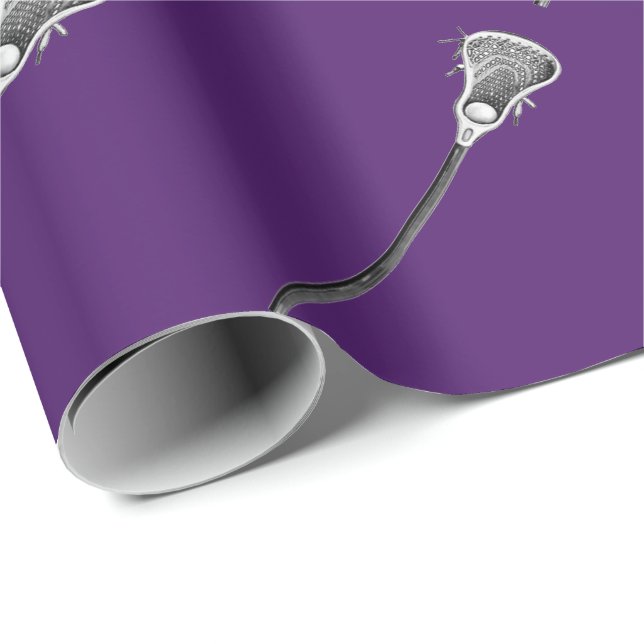 Papier Cadeau Lacrosse Sports Cadeau (Coin rond)