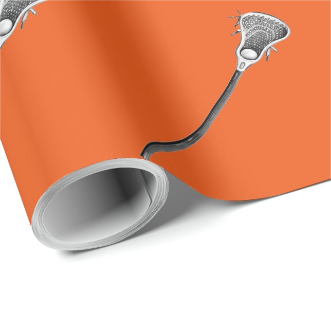 Papier Cadeau Lacrosse Sports Cadeau (Coin rond)