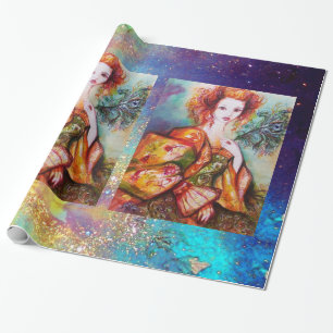 PAPIER CADEAU LADY ROMANTIQUE AVEC PÂTE EN PEACOCK