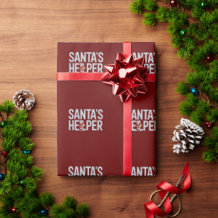 Papier Cadeau L'aide de Noël du Père Noël